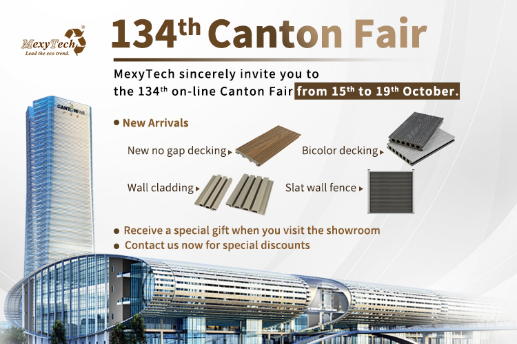 Materiales de construcción ecológicos en exhibición en Mexytech 134th Canton Fair