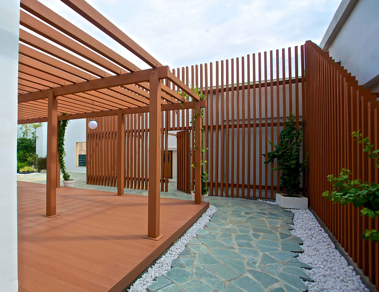 Compuesto de plástico de madera para la construcción de la pérgola